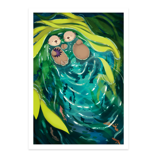 Sea Otter Couple Art Print